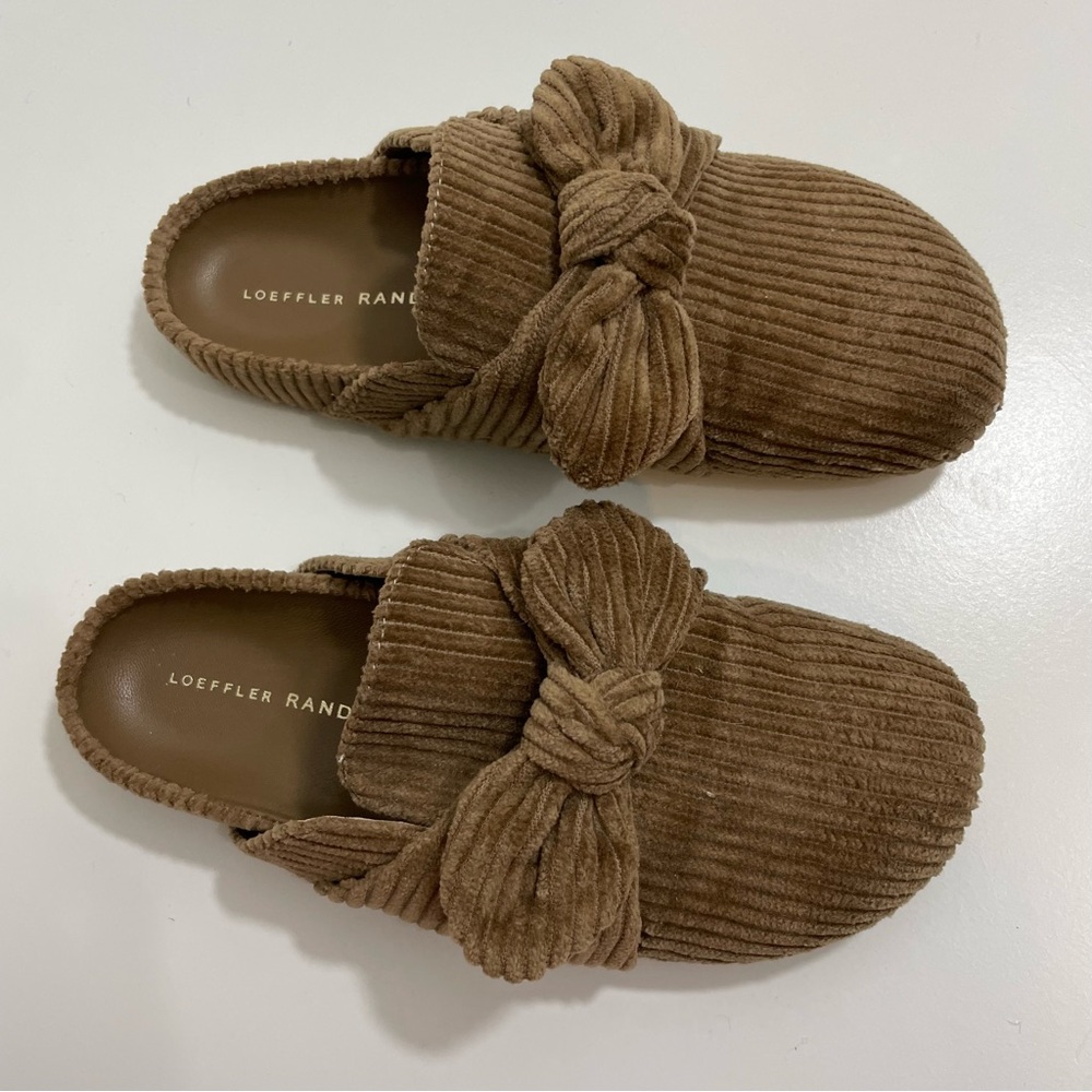 LOEFFLER RANDALL Bree Studded Clog Corduroy in Mushroom sz 6 gentle used